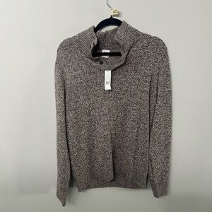 Women’s GAP Marled Brown Button Neck Sweater Size Medium NWT